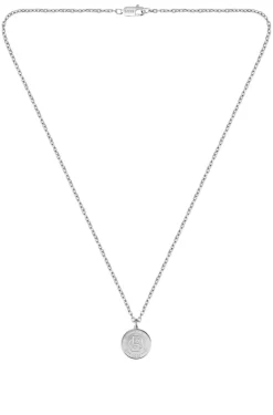 Silver-tone necklace with Double B monogram medallion