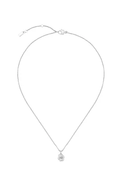 Silver-tone necklace with Double B monogram pendant
