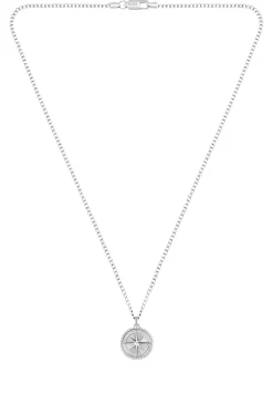 Silver-tone necklace with medallion pendant