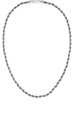 Silver-tone necklace with rope-style chain