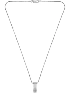 Silver-tone necklace with stripe-effect pendant