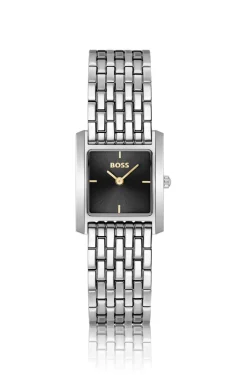 Silver-tone watch with square case