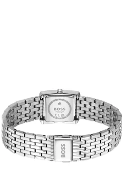 Silver-tone watch with square case