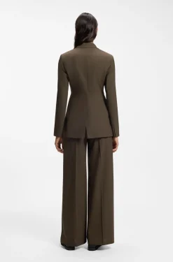 Single-breasted blazer in melange virgin wool
