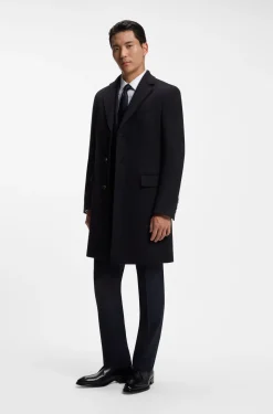 Single-breasted coat in Italian cashmere