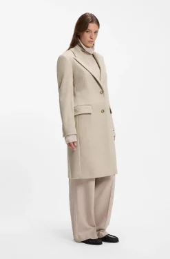Single-breasted formal coat in wool