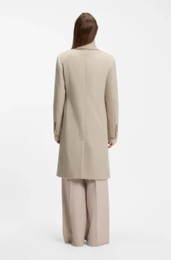 Single-breasted formal coat in wool