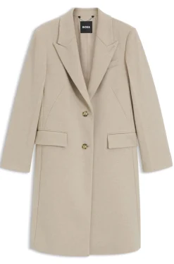Single-breasted formal coat in wool