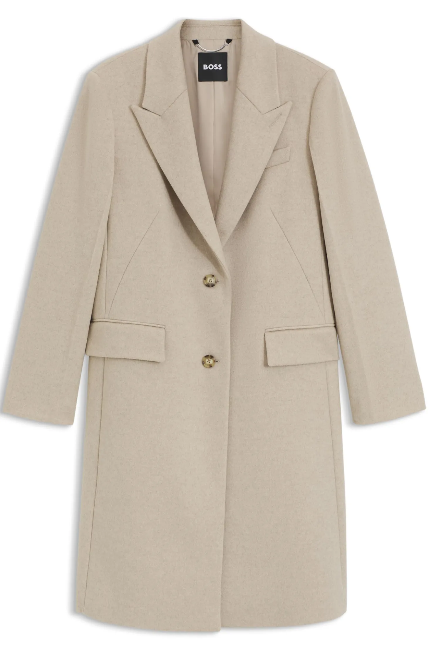 Single-breasted formal coat in wool