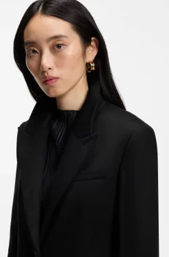 Single-breasted formal coat in wool