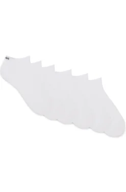 Six-pack of cotton-blend ankle socks with logos