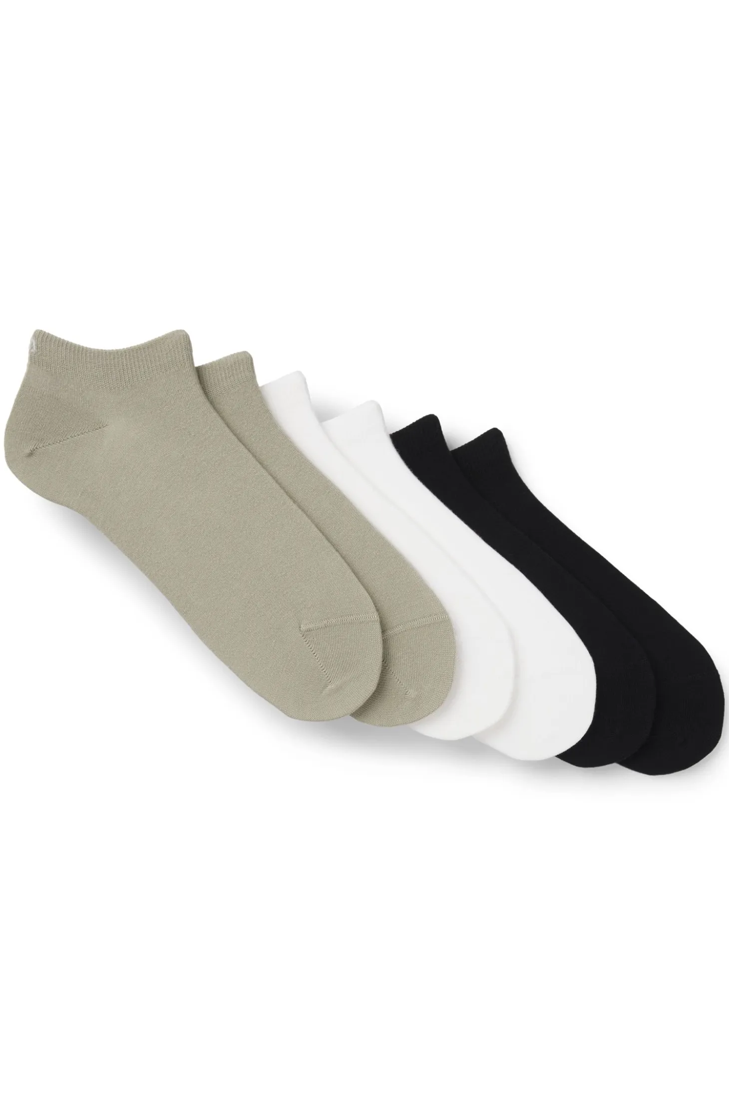 Six-pack of cotton-blend ankle socks with logos