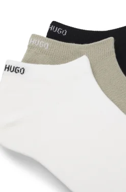 Six-pack of cotton-blend ankle socks with logos
