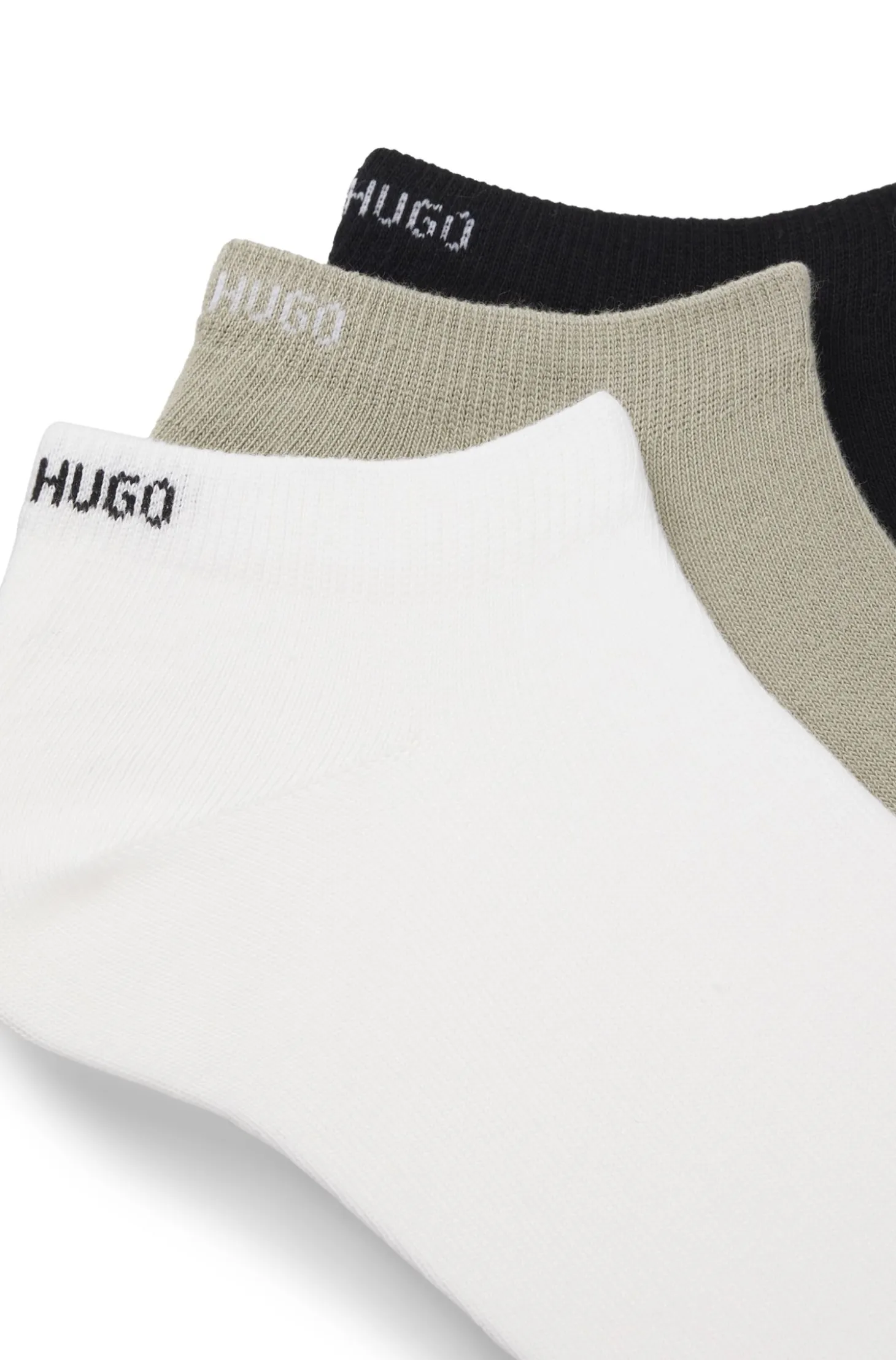 Six-pack of cotton-blend ankle socks with logos
