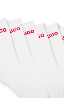 Six-pack of quarter-length socks with logo detail