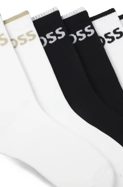Six-pack of ribbed short socks in a cotton blend