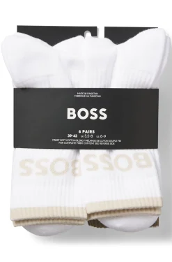 Six-pack of ribbed short socks in a cotton blend
