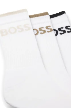 Six-pack of ribbed short socks in a cotton blend