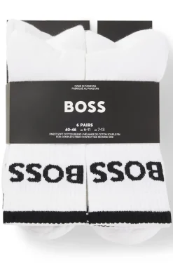 Six-pack of ribbed short socks in a cotton blend