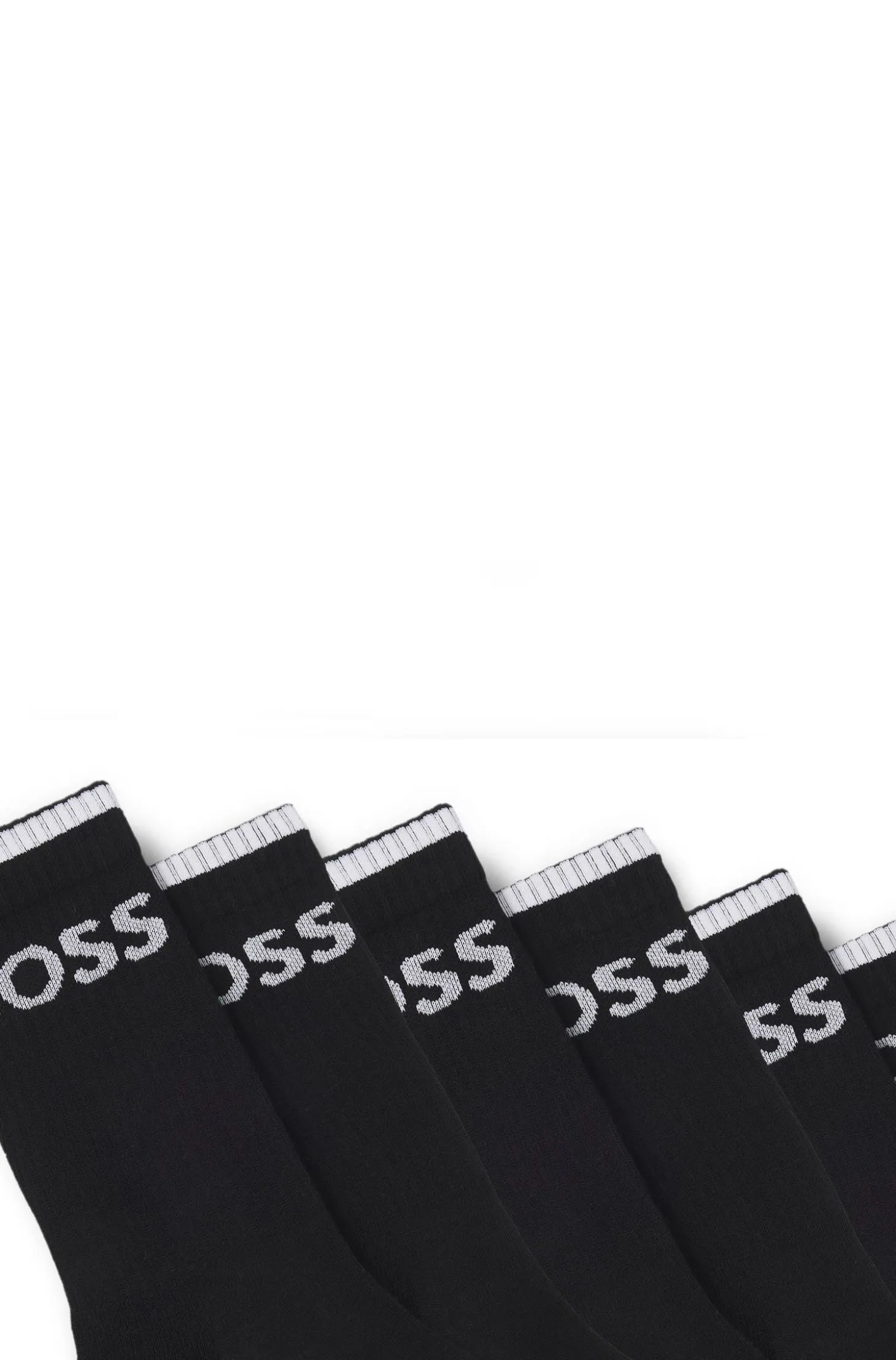 Six-pack of ribbed short socks in a cotton blend