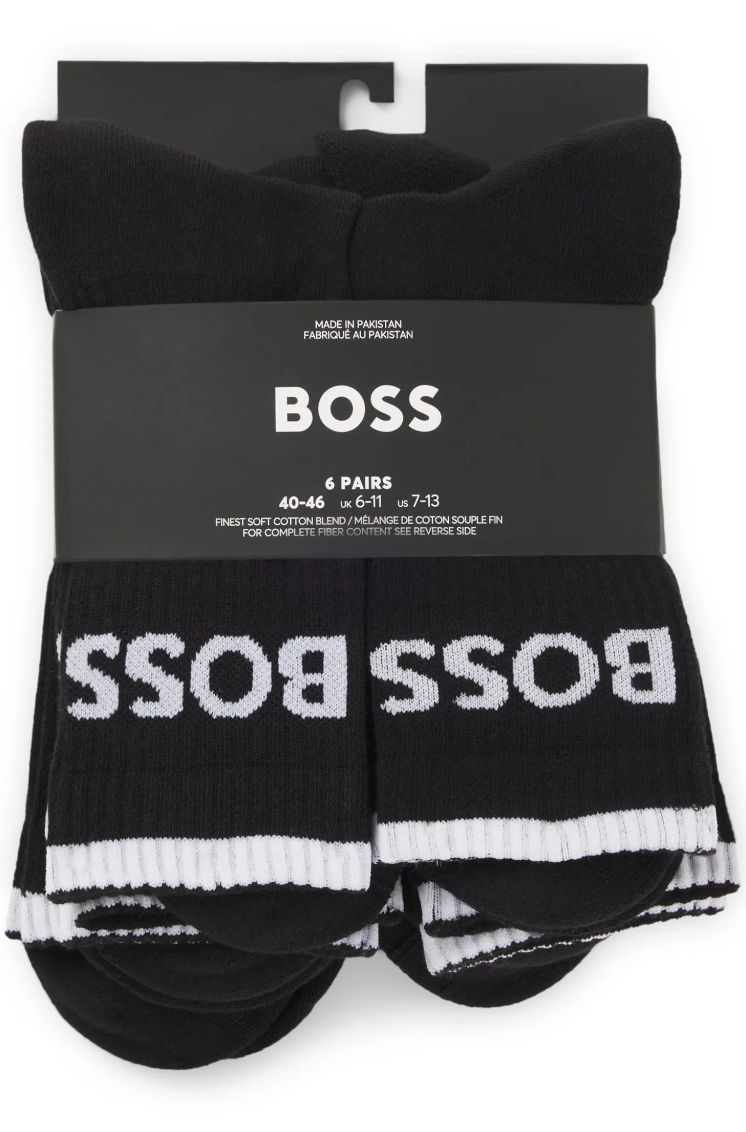 Six-pack of ribbed short socks in a cotton blend