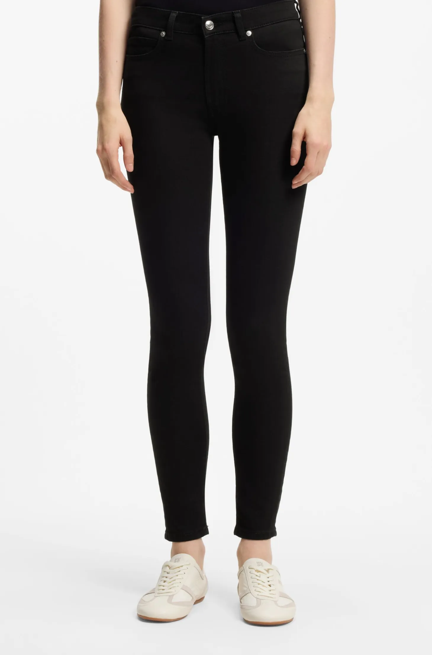 Skinny-fit jeans in black stretch denim