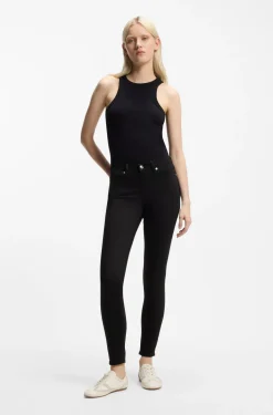Skinny-fit jeans in black stretch denim