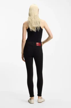 Skinny-fit jeans in black stretch denim