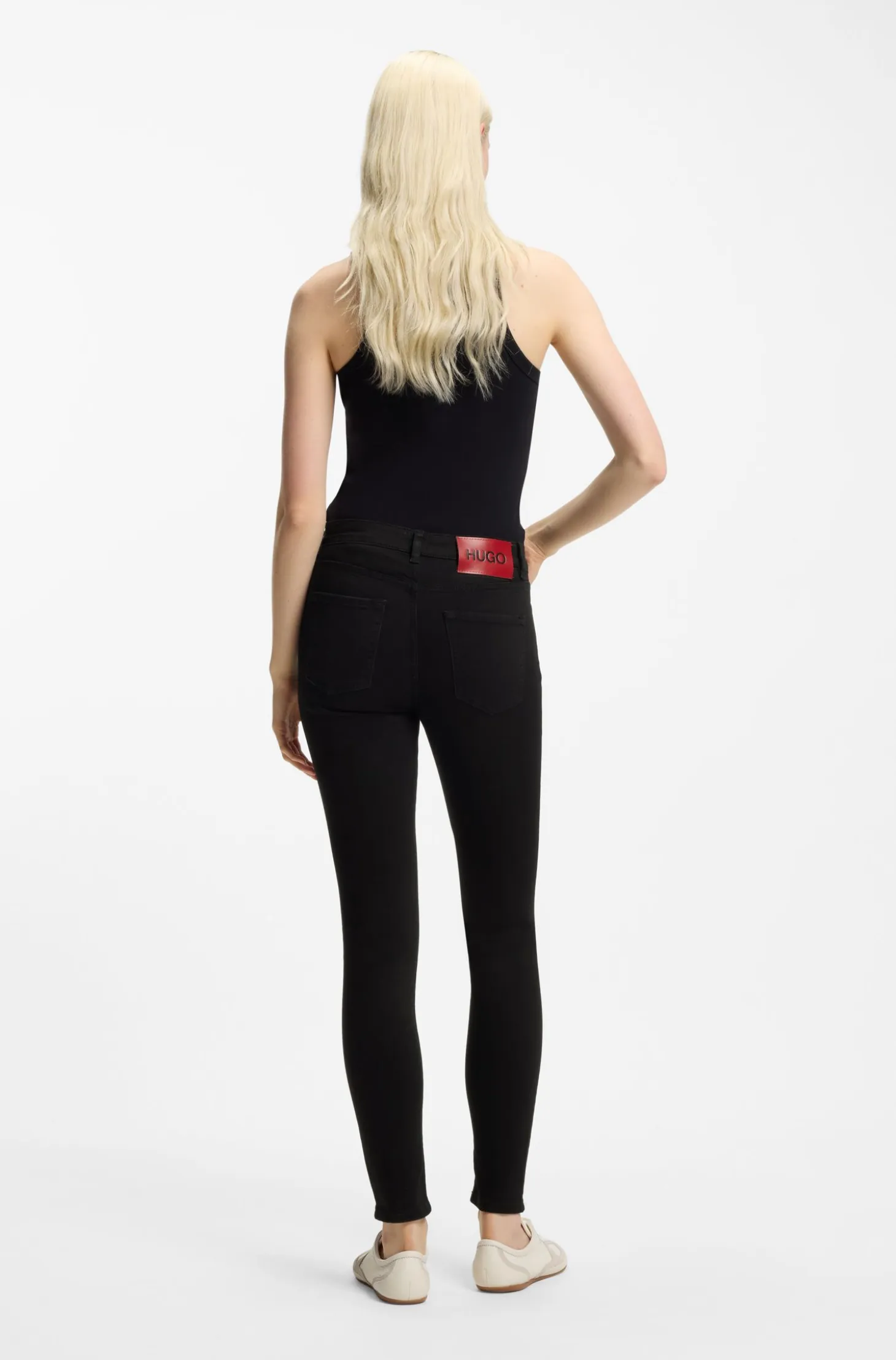 Skinny-fit jeans in black stretch denim