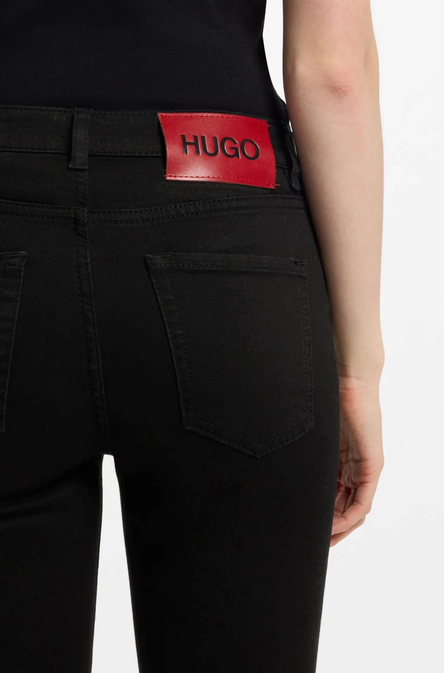 Skinny-fit jeans in black stretch denim