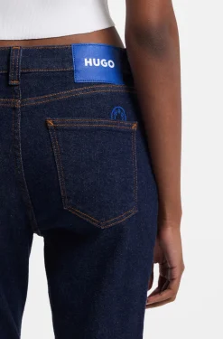 Skinny-fit jeans in dark-blue stretch denim