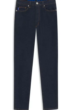 Skinny-fit jeans in dark-blue stretch denim