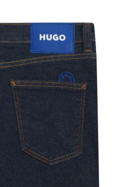 Skinny-fit jeans in dark-blue stretch denim