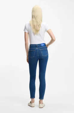 Skinny-fit jeans in medium-blue stretch denim