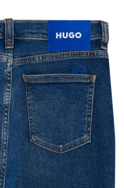 Skinny-fit jeans in medium-blue stretch denim
