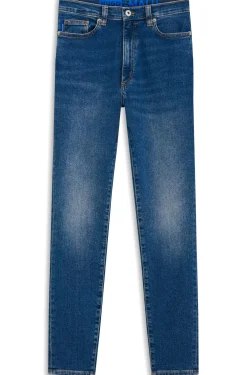 Skinny-fit jeans in medium-blue stretch denim