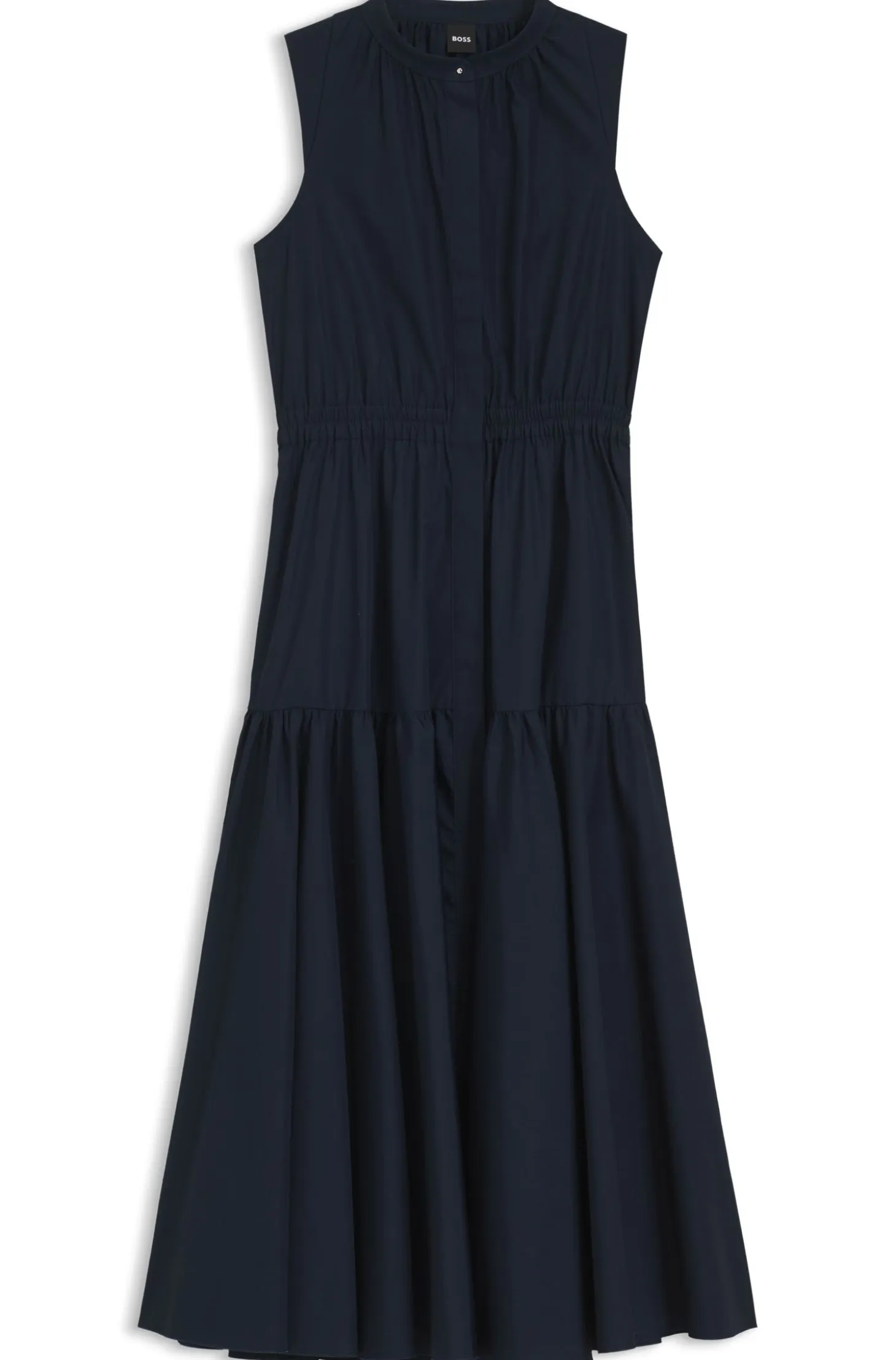 Sleeveless dress in cotton poplin