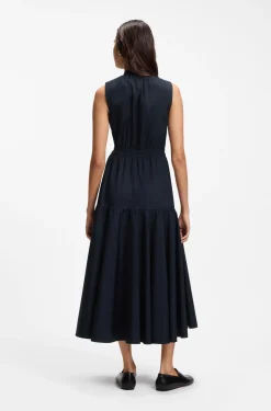 Sleeveless dress in cotton poplin