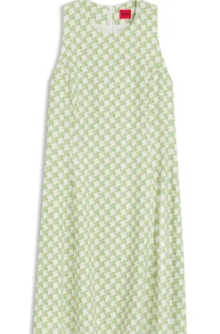 Sleeveless dress with geometric print