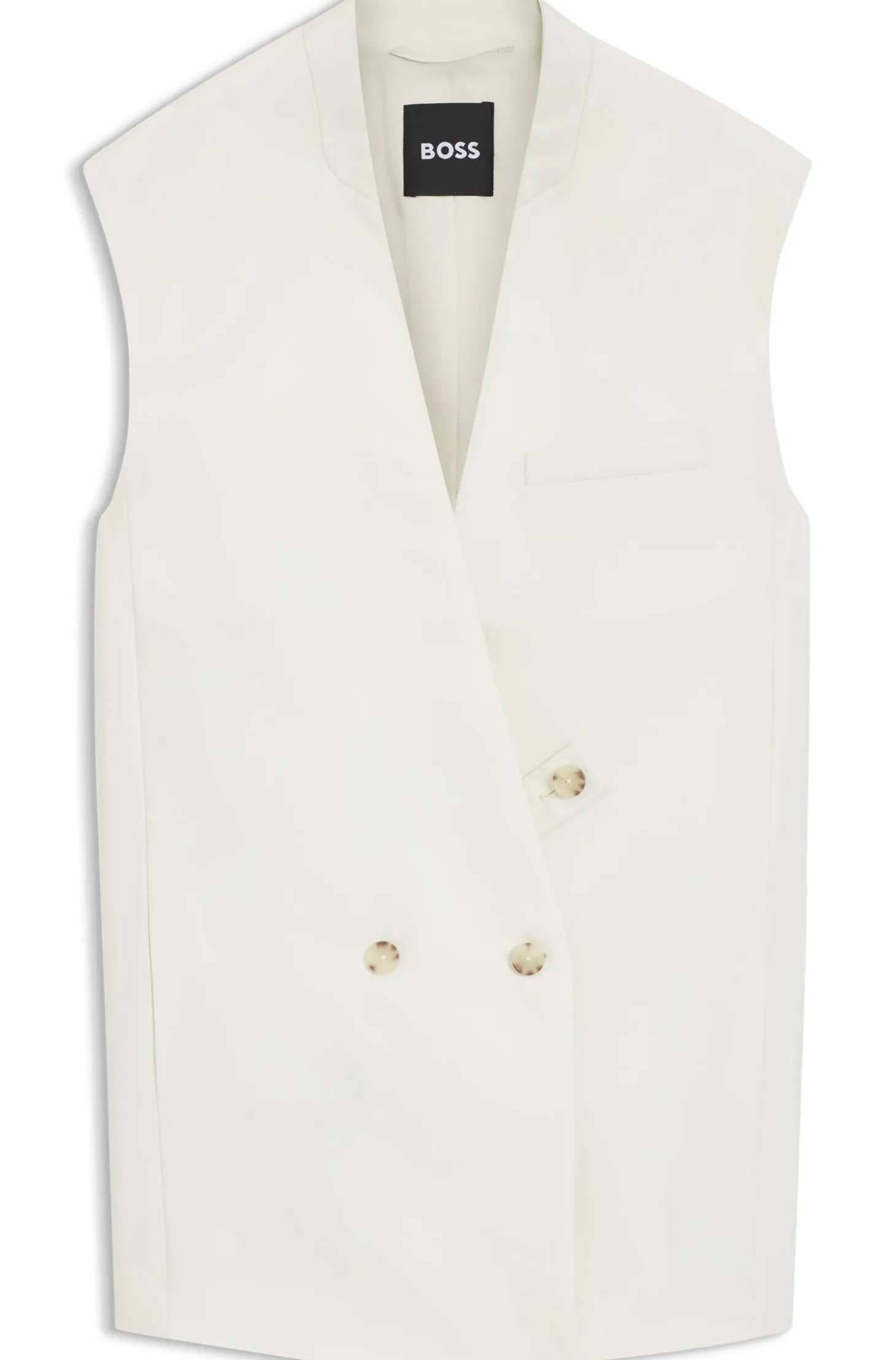 Sleeveless relaxed-fit blazer in a wool blend