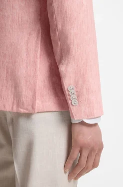 Slim-fit blazer in a micro-pattern linen blend