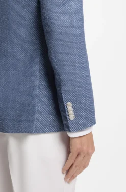 Slim-fit blazer in a patterned virgin-wool blend