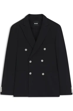 Slim-fit blazer in a patterned cotton blend