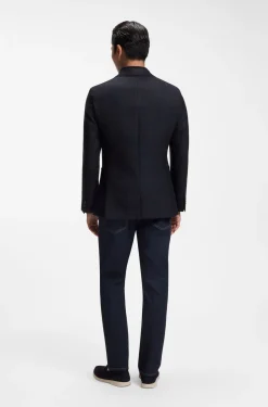 Slim-fit blazer in checked virgin wool