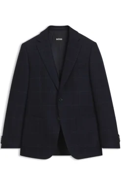Slim-fit blazer in checked virgin wool