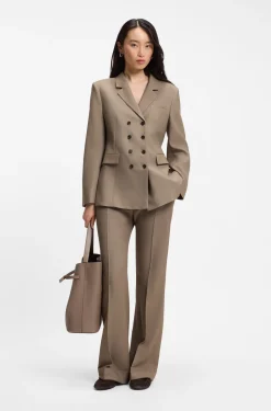 Slim-fit blazer in gabardine twill