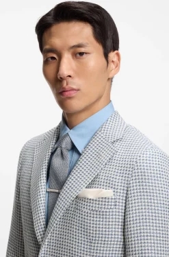 Slim-fit blazer in linen, silk and cotton