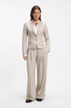 Slim-fit blazer in melange flannel