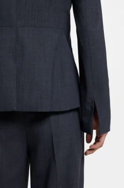 Slim-fit blazer in melange virgin wool