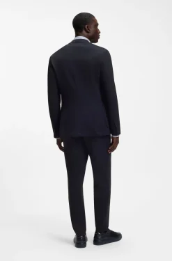 Slim-fit blazer in micro-patterned stretch jersey
